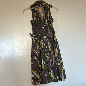 Retro Sleeveless Dress with musical bugs